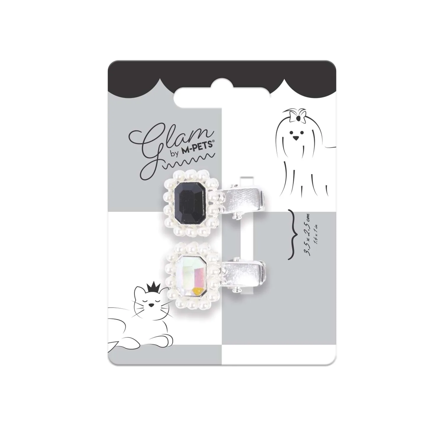 M-Pets Glam Köpekler İçin Aksesuar Toka Black/Silver